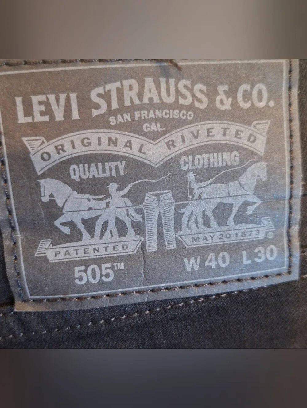 Levis 505 Jeans Men's Size 40x30 Black Straight Leg Denim Levi's Jean